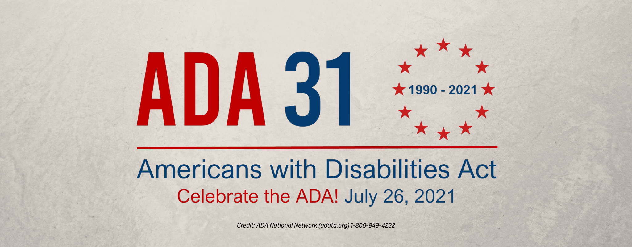 Bannière grise avec logo Americans with Disabilities Act 31